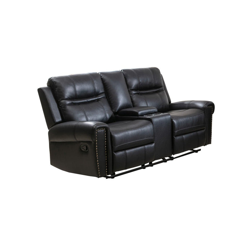 Emerson Black Reclining Loveseat with Center Console - MA-99927BLK-2C