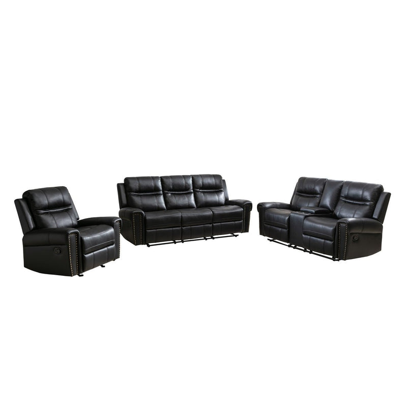 Emerson Black Reclining Loveseat with Center Console - MA-99927BLK-2C