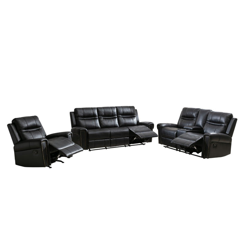 Emerson Black Reclining Loveseat with Center Console - MA-99927BLK-2C