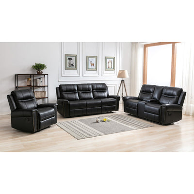 Emerson Black Reclining Loveseat with Center Console - MA-99927BLK-2C