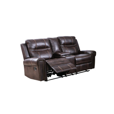 Emerson Brown Reclining Loveseat with Center Console - MA-99927BRW-2C