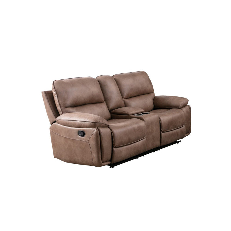 Easton Brown Reclining Loveseat with Center Console - MA-99929BRW-2C