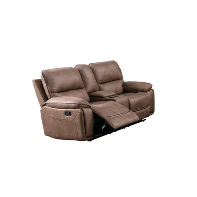 Easton Brown Reclining Loveseat with Center Console - MA-99929BRW-2C