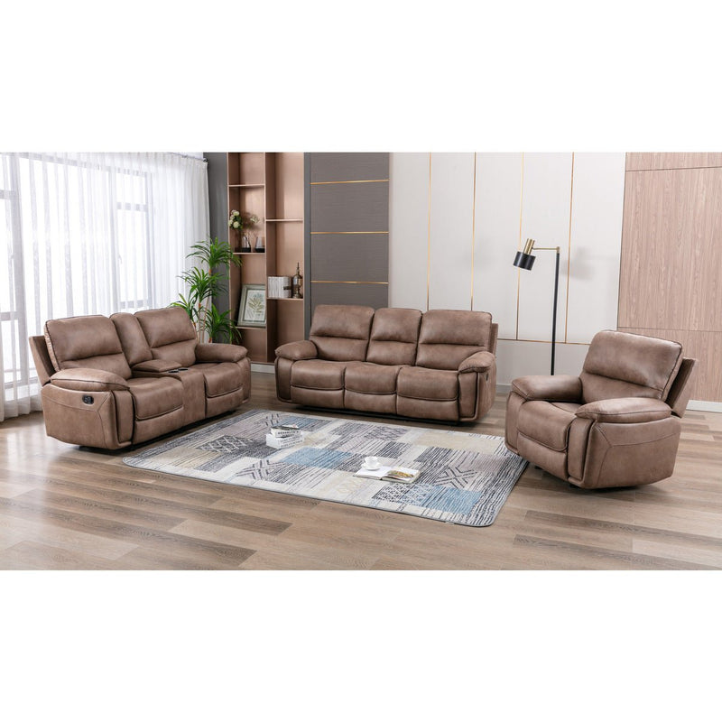 Easton Brown Reclining Loveseat with Center Console - MA-99929BRW-2C