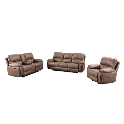 Easton Brown Reclining Loveseat with Center Console - MA-99929BRW-2C