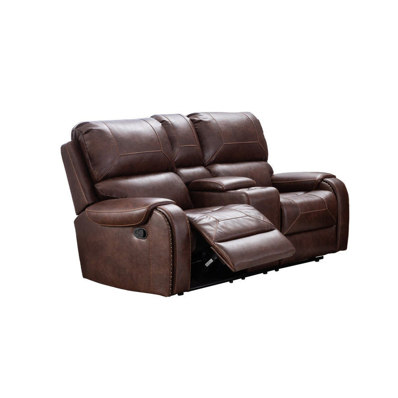 Caesar Brown Reclining Loveseat with Center Console - MA-99932BRW-2C