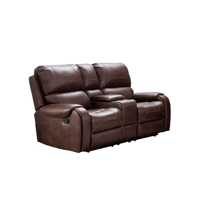 Caesar Brown Reclining Loveseat with Center Console - MA-99932BRW-2C