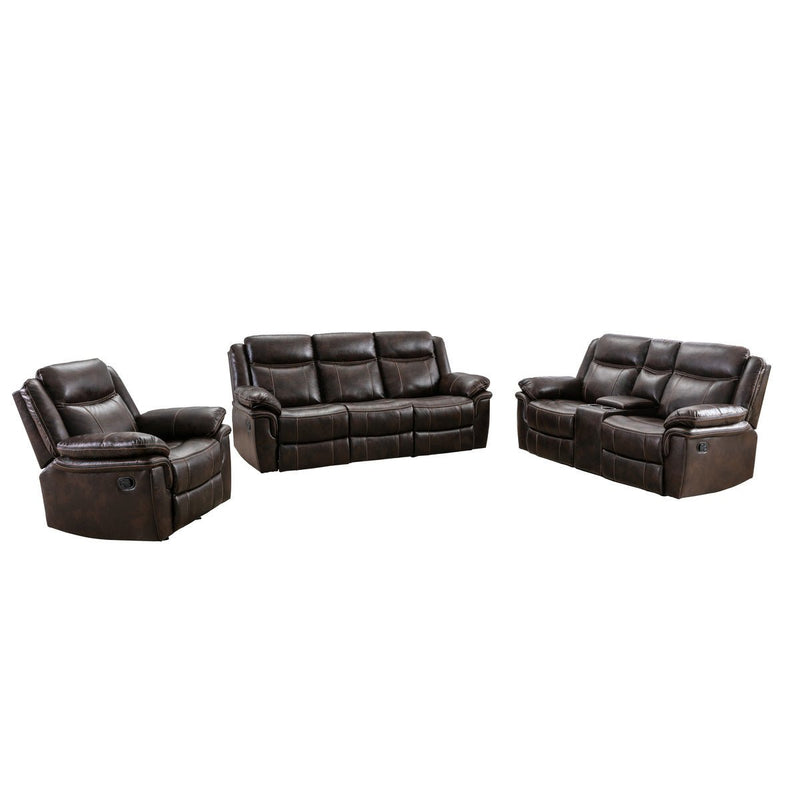 Brown reclining loveseat