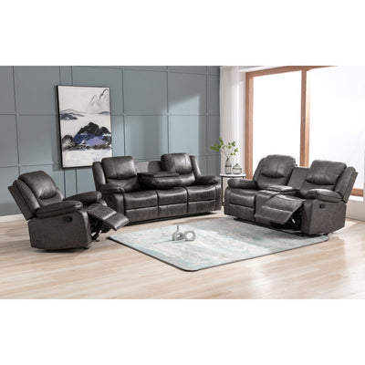 Everett Reclining Sofa with Drop-Down Table - MA-99849GRY-3