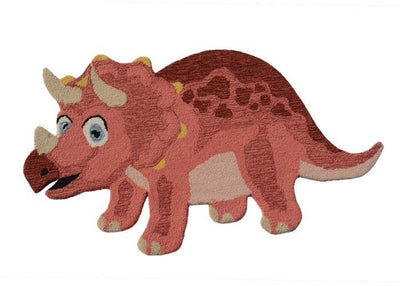 2'6" x 4' Kids Red Dino Hand Tufted Wool Rug - VI-HOO-24-DINO-2RED