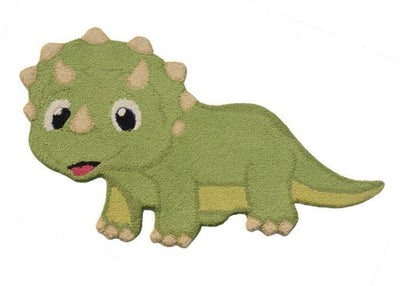 2'6" x 4' Kids Green Dino Hand Tufted Wool Rug - VI-HOO-24-DINO-3GRN