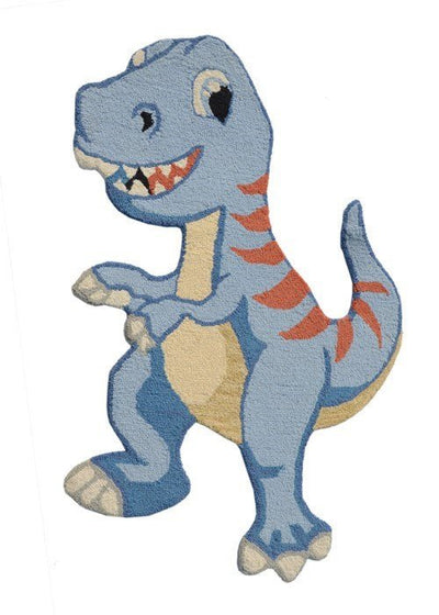 2'6" x 4' Kids Dino Hand Tufted Wool Rug - VI-HOO-24-DINO-4BLU