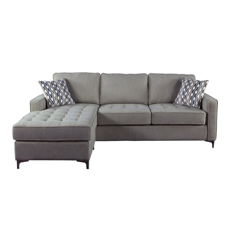 Hudson Collection Graphite Reversible Sectional with 2 Pillows and Storage Chaise - MA-9049GPH-3SC