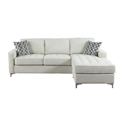 Hudson Platinum Reversible Sectional with 2 Pillows and Storage Chaise - MA-9049PLT-3SC