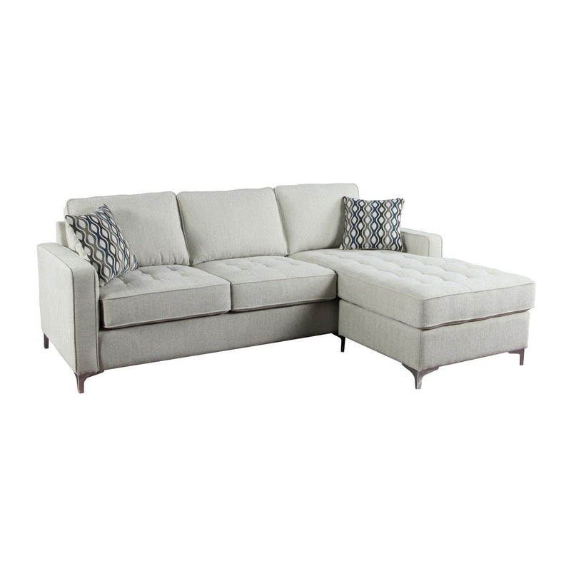 Hudson Platinum Reversible Sectional with 2 Pillows and Storage Chaise - MA-9049PLT-3SC