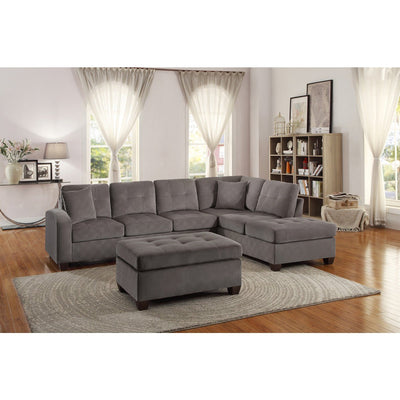 Caulfield Reversible Taupe Sectional with 2 Pillows - MA-93670TPSS