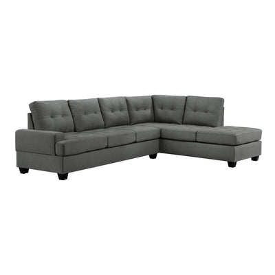 Dunstan Dark Gray Reversible Sectional with Drop-Down Cup Holders - MA-9367DG*SC