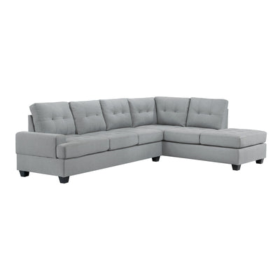 Dunstan Light Gray Reversible Sectional with Drop-Down Cup Holders - MA-9367GY*SC