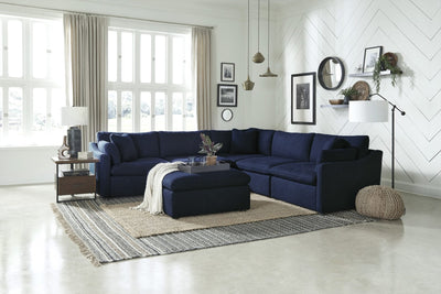 Navy modular sectional w/ Loose back cushions - MA-9544NV-4SC