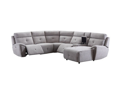 Elijah 6-Piece Modular Power Reclining Sectional with Right/Left Side Chaise - MA-99858GRYSS6-RSF