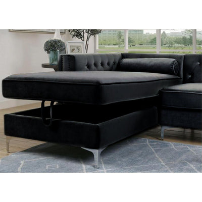 Celeste Black 2-piece Sectional with Left Side Storage Chaise - MA-99871BLKSS