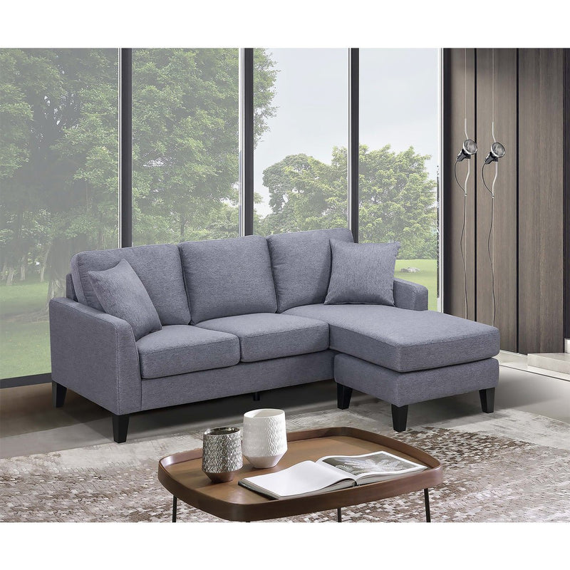 Douglas Grey Reversible Sofa Chaise with 2 Pillows - MA-99912LGY-3SC