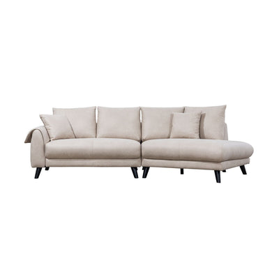 Isolde Ivory Sectional with Right Side Chaise & 2 Pillows - MA-99915IVRSSR