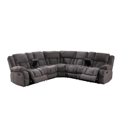 Presley Grey Modular Reclining Sectional with Consoles - MA-99928GRYSS