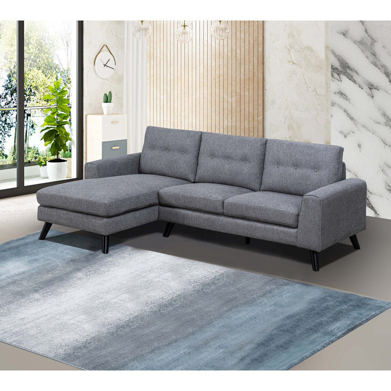 Evelyn Mid-Century Grey Sectional with Left Side Chaise - MA-99947GRYSSL