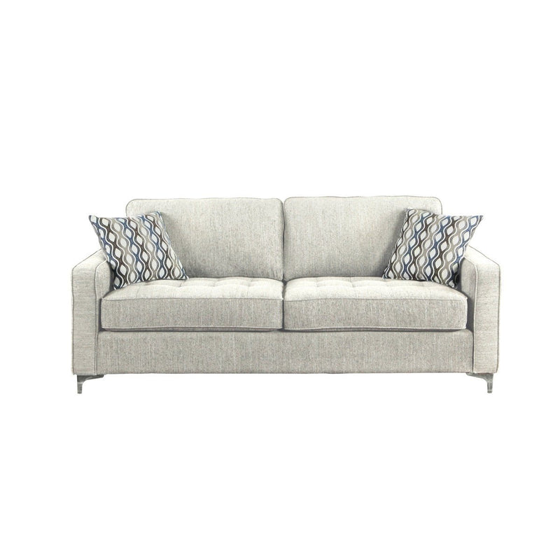 Hudson Platinum Sofa with 2 Pillows - MA-9049PLT-3