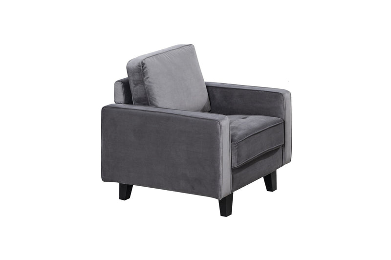 Toulouse Collection Living Set Charcoal Velvet - MA-99003CHRSLC