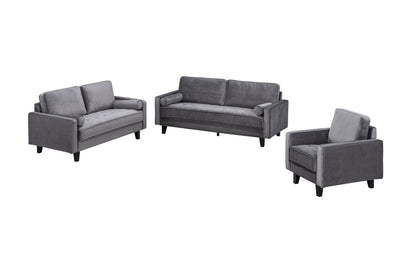 Toulouse Collection Living Set Charcoal Velvet - MA-99003CHRSLC