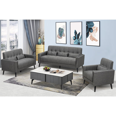 Madeline Grey Sofa with 3 Lumbar Pillows - MA-99914GRY-3