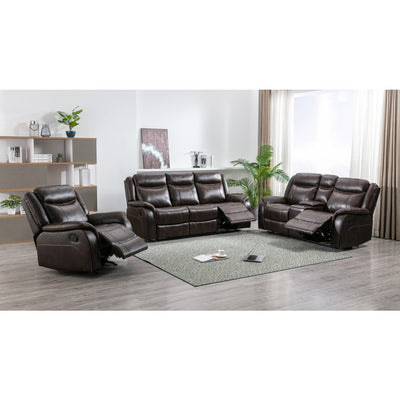 Paxton Brown Reclining Sofa, Loveseat and Chair