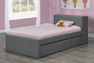 The Perfect Storage Bed with Pull-Out Side Drawer from headboard and Pull-Out Trundle - R-128-S