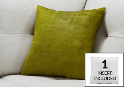 Pillow - 18"X 18" / Lime Green Brushed Velvet / 1Pc - I 9244