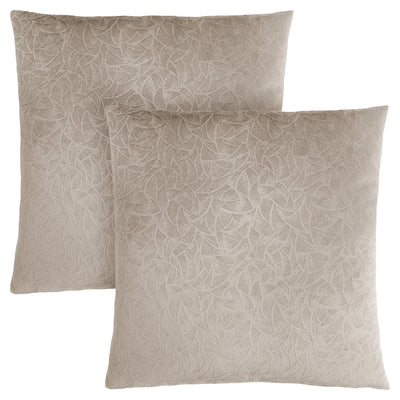 Pillow - 18"X 18" / Taupe Floral Velvet / 2Pcs - I 9255