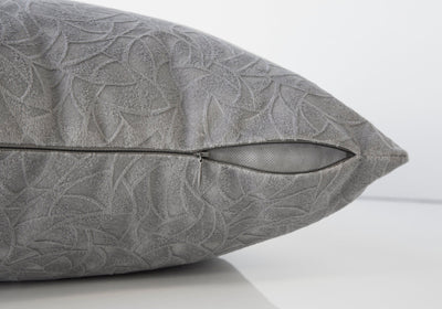 Pillow - 18"X 18" / Light Grey Floral Velvet / 1Pc - I 9256