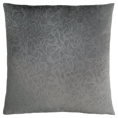 Oreiller - 18"X 18" / Velours Floral Gris Foncé / 1Pc