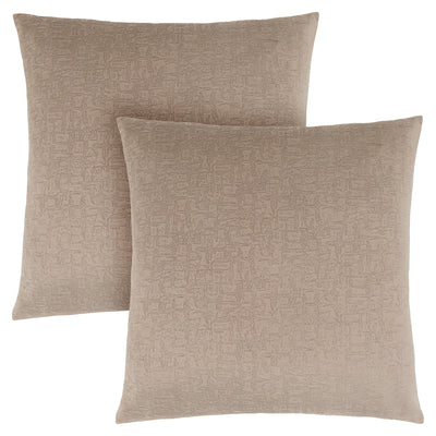 Pillow - 18"X 18" / Taupe Mosaic Velvet / 2Pcs - I 9271