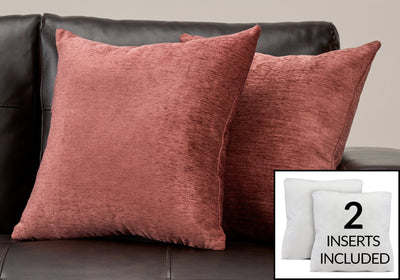 Pillow - 18"X 18" / Solid Dusty Rose / 2Pcs - I 9301