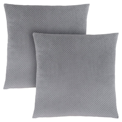 Pillow - 18"X 18" / Silver Diamond Velvet / 2Pcs - I 9307