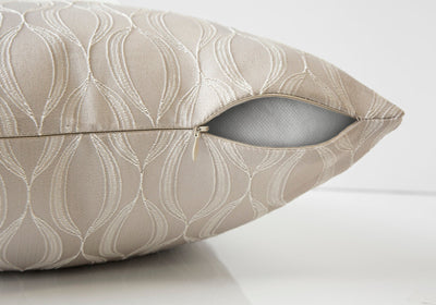 Pillow - 18"X 18" / Taupe Wave Pattern / 1Pc - I 9344