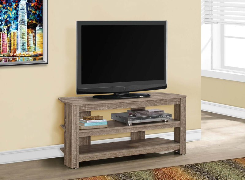 42"L Dark Taupe Corner Tv Stand - I 2569