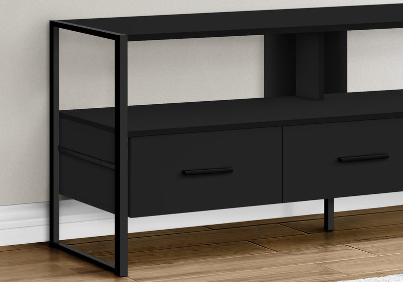 Tv Stand - 48"L / Black / Black Metal - I 2616