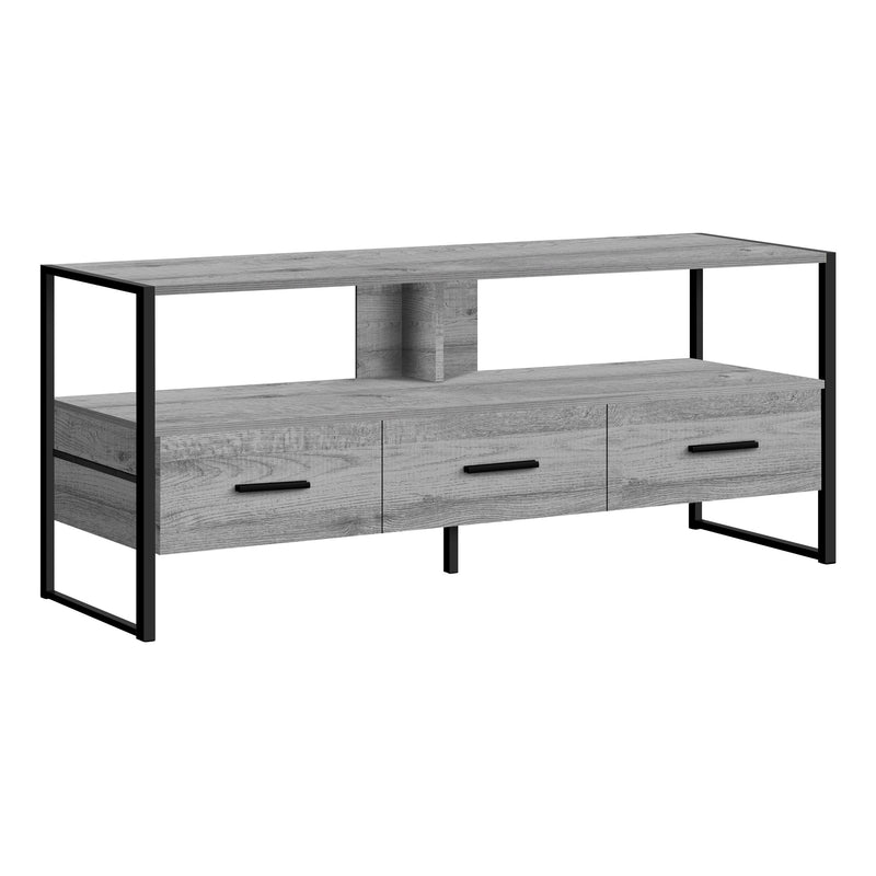 Tv Stand - 48"L / Grey / Black Metal - I 2617