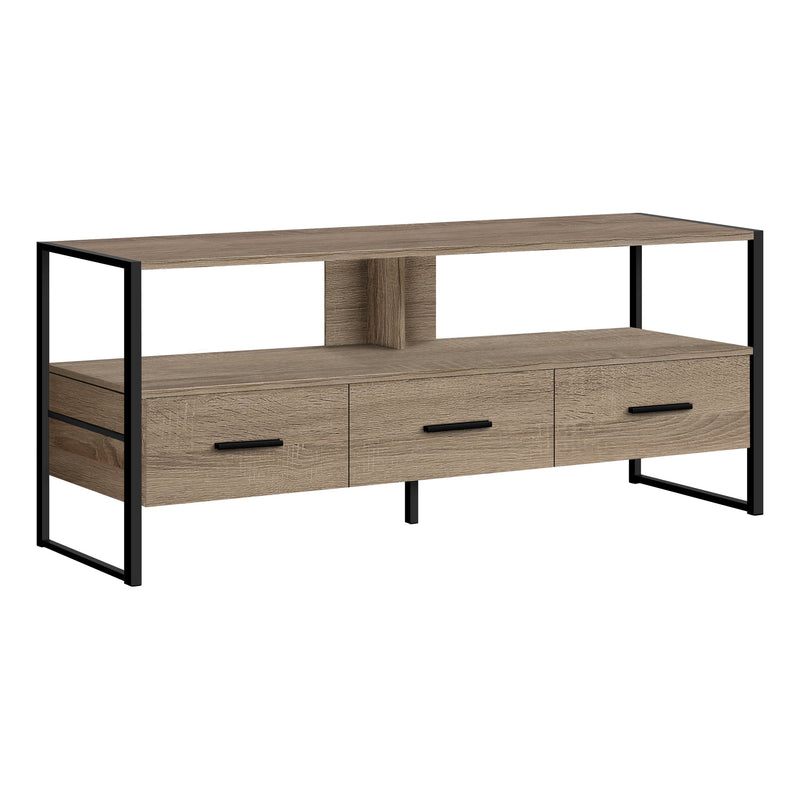 Tv Stand - 48"L / Dark Taupe / Black Metal - I 2618