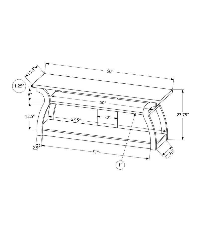 Tv Stand - 60"L / White - I 2665