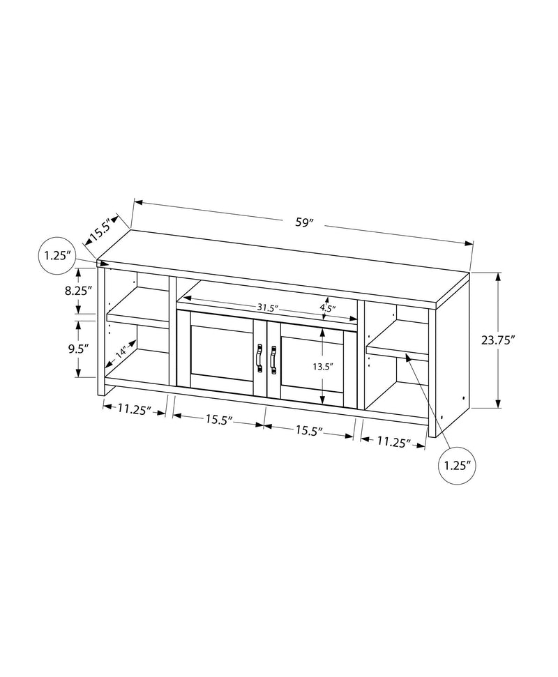 Tv Stand - 60"L / Taupe Reclaimed Wood-Look - I 2742