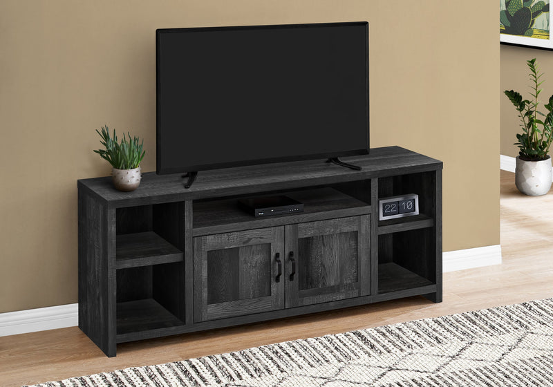 Tv Stand - 60"L / Black Reclaimed Wood-Look - I 2743